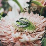 Obedience Ring - close up photography of silver-colored wedding rings on pink gerbera daisy flower